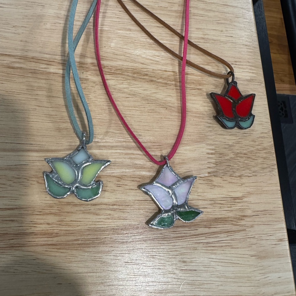 Stained glass Necklace- Multicolors available